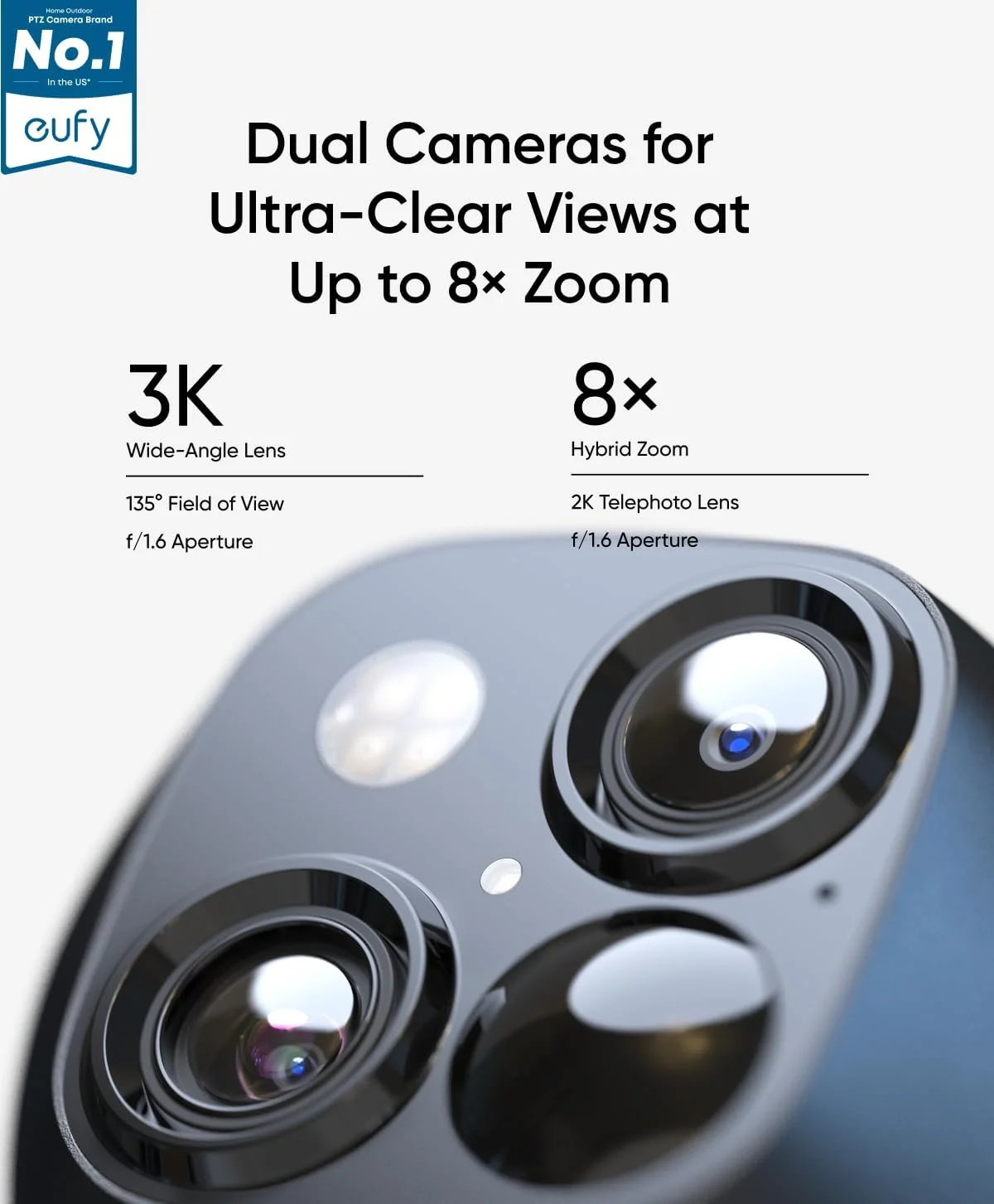 3K Dual-lens camera clarity and zoom capabilities