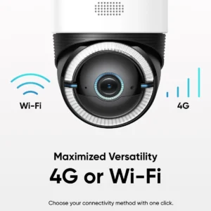 eufy Security 4G LTE Cam S330, 4K Cellular Solar Security Cameras Wireless Outdoor, Pan and Tilt, 4G and Wi-Fi Duo-Mode, AI Tracking, with SIM Card and 32GB SD Card, No WiFi, No Problem view 4