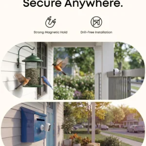 eufy Security eufyCam C35, Wireless Security Camera, Outdoor and Indoor, Magnetic Mount, Color Night Vision, Local Storage, No Monthly Fee, IP67, Supports Solar Panel, White view 2