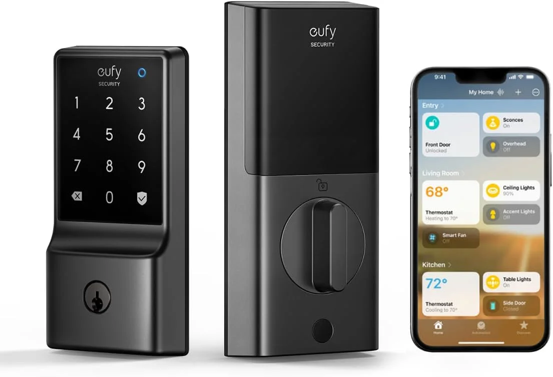 eufy Security Smart Lock E31, Fingerprint Keyless Entry Door Lock for Front Door, Built-in WiFi Deadbolt, App Control, Supports Matter, Apple Home, Alexa, Google, 10000mAh Battery, Auto Lock