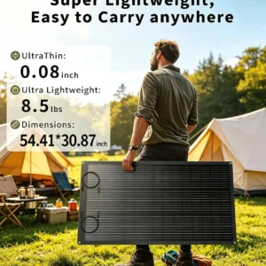 Flexible Solar Panel 200W for Home Camping RV Boat Van Off-Grid, 23% High-Efficiency Mono 200 Watt Solar Panels Kit, 260° Ultra Lightweight Bendable ETFE Panel 20V/24V IP67 Waterproof view 2
