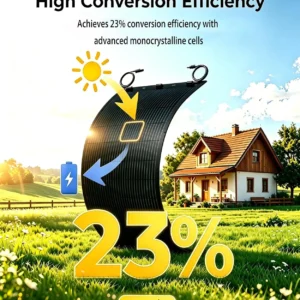 Flexible Solar Panel 200W for Home Camping RV Boat Van Off-Grid, 23% High-Efficiency Mono 200 Watt Solar Panels Kit, 260° Ultra Lightweight Bendable ETFE Panel 20V/24V IP67 Waterproof view 5
