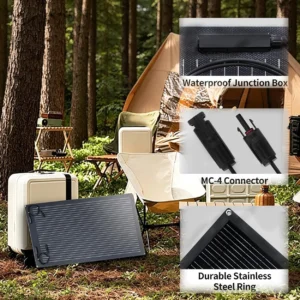Flexible Solar Panel 200W for Home Camping RV Boat Van Off-Grid, 23% High-Efficiency Mono 200 Watt Solar Panels Kit, 260° Ultra Lightweight Bendable ETFE Panel 20V/24V IP67 Waterproof view 7