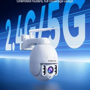 FOSCAM SD4 2k 4MP Outdoor Security Camera, 5G/2.4GHz WiFi PTZ IP Surveillance Camera with 4X Optical Zoom, Smart AI Human Detection, 2-Way Audio, 165ft Night Vision, CMOS Image Sensor, IP66 view 5