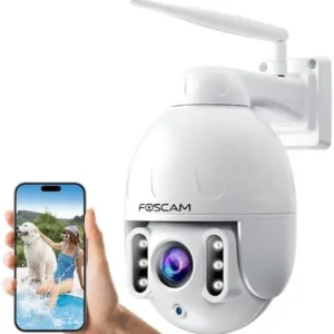 FOSCAM SD4 2k 4MP Outdoor Security Camera, 5G/2.4GHz WiFi PTZ IP Surveillance Camera with 4X Optical Zoom, Smart AI Human Detection, 2-Way Audio, 165ft Night Vision, CMOS Image Sensor, IP66 view 7