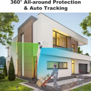 GENBOLT PTZ WiFi Security Camera Outdoor with Dual Lens, CCTV Surveillance with Dual View, Cloud Storage Upgraded with Color Night, Auto Tracking Humanoid Detection [DC&PoE] view 3