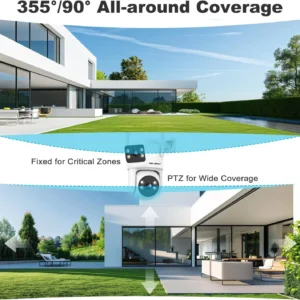 GENBOLT PTZ WiFi Security Camera Outdoor with Dual Lens, CCTV Surveillance with Dual View, Cloud Storage Upgraded with Color Night, Auto Tracking Humanoid Detection [DC&PoE] view 4