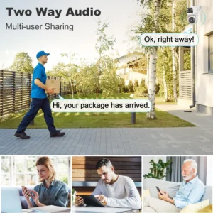 GENBOLT PTZ WiFi Security Camera Outdoor with Dual Lens, CCTV Surveillance with Dual View, Cloud Storage Upgraded with Color Night, Auto Tracking Humanoid Detection [DC&PoE]