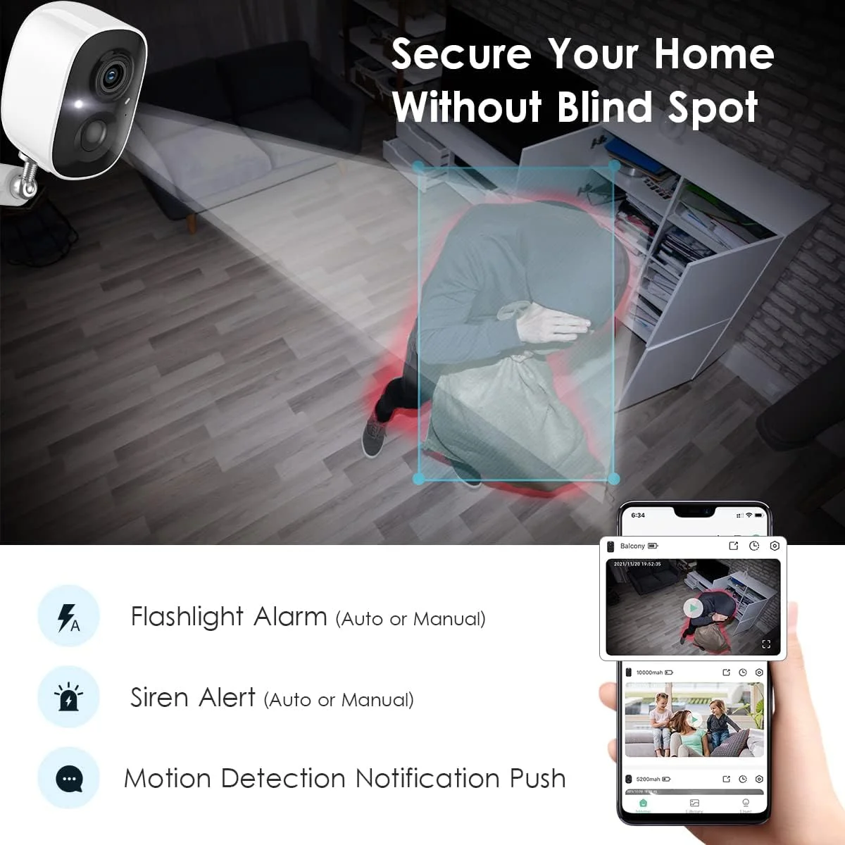 AI PIR Motion Detection and real-time mobile notifications