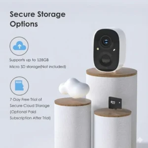 GMK Security Cameras Wireless Outdoor 4 Pack, 2K Battery Powered Cameras for Home Security, Color Night Vision, Motion Detection, 2-Way Talk, IP65 Waterproof, Remote Access, Cloud/SD Storage view 7