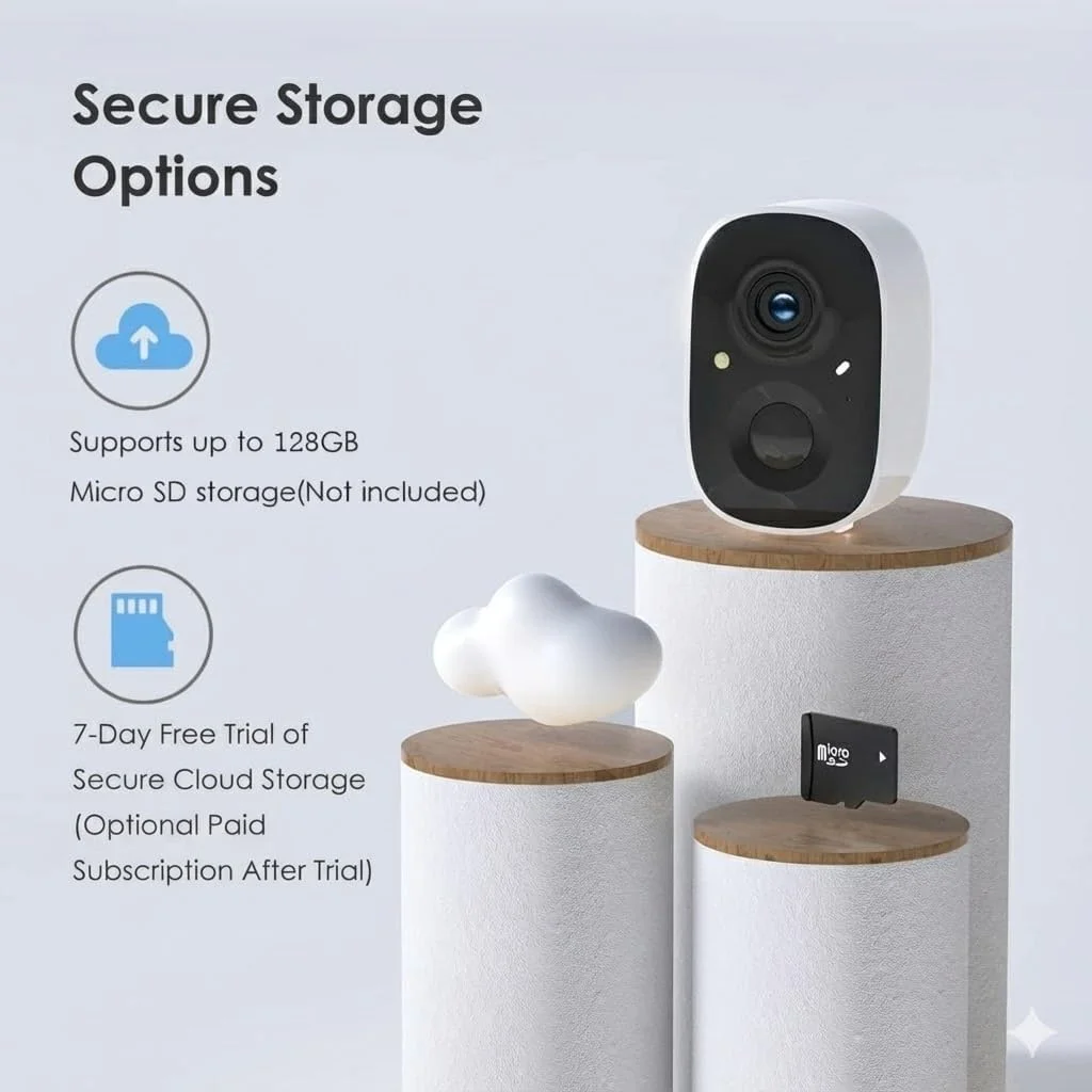 Cloud and SD card storage options for home security