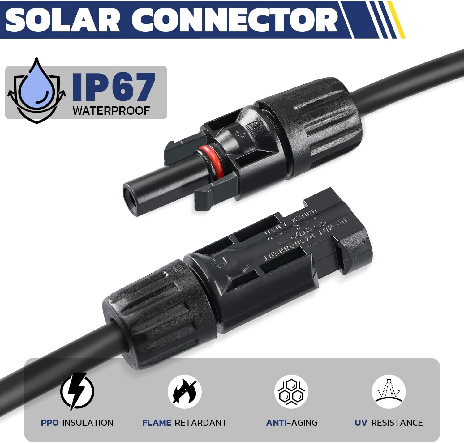 MC4 Solar Connectors with Tinned Copper Pins