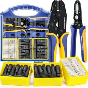 haisstronica 25PCS Solar Crimping Tool Kit, 20 Pairs MC4 Connectors AWG14-10(2.5/4/6mm²) with Stripper and Spanners for Solar Panel PV Cable Installation view 7