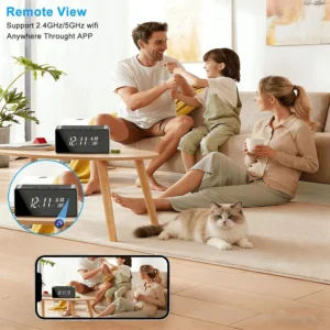 Hidden Camera Clock 4K HD WiFi, Wireless Camera with Night Vision Motion Detection, Nanny Cam for Home Security Indoor, Remote Live Stream Surveillance Camera view 2