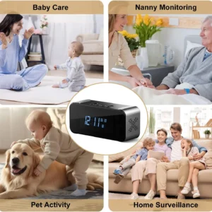 Hidden Camera with Alarm Clock & Bluetooth,Ultra 4K HD Wireless Indoor Camera for Home Security,WiFi Mini Nanny Cam with Night Vision,Motion Detection,Remote Live Stream view 7