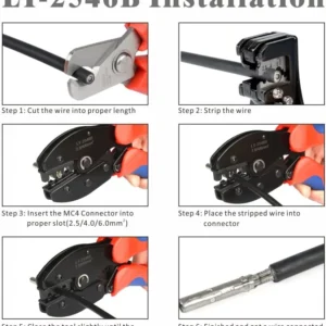 iCrimp Solar PV Panel Crimping Tool Kit, c/w Solar Connector Crimper works for AWG14-10,2.5/4/6mm², Solar Connectors, Wire Cable Cutter, Solar Spanner Wrench, All in One Oxford Bag view 4