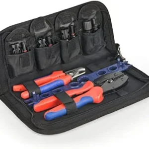 iCrimp Solar PV Panel Crimping Tool Kit, c/w Solar Connector Crimper works for AWG14-10,2.5/4/6mm², Solar Connectors, Wire Cable Cutter, Solar Spanner Wrench, All in One Oxford Bag