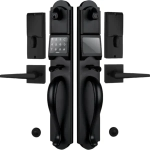 Keyless Entry Door Lock Set, Heavy Duty Smart Double Door Handleset with Touchscreen Keypad, Electronic Keyed &Dummy Exterior Door Lock Set, Left Handed, 17.52'' Length view 1
