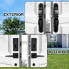 Keyless Entry Door Lock Set, Heavy Duty Smart Double Door Handleset with Touchscreen Keypad, Electronic Keyed &Dummy Exterior Door Lock Set, Left Handed, 17.52'' Length