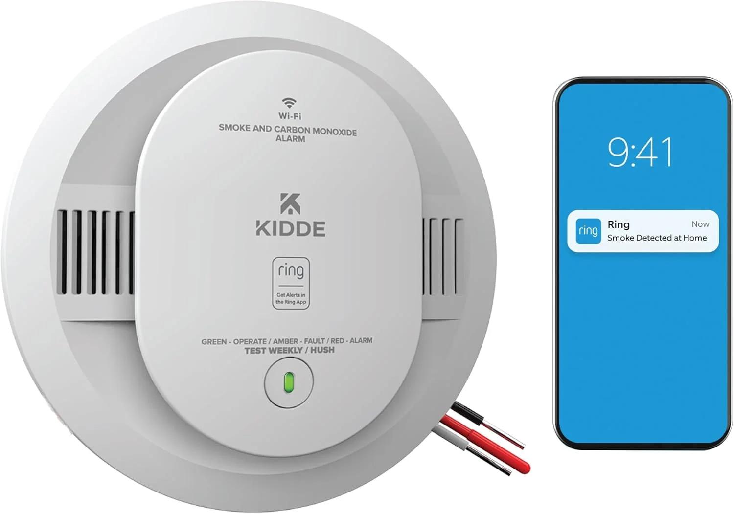 Kidde Smart Smoke and CO Detector installed on ceiling