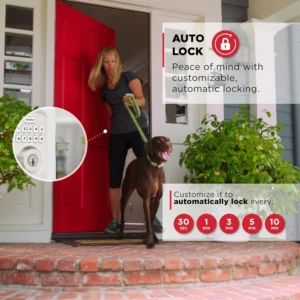 Kwikset Powerbolt 250 10-Button Keypad Satin Nickel Transitional Electronic Deadbolt Door Lock, Featuring Convenient Keyless Entry, Customizable User Codes, and Auto-Locking view 5