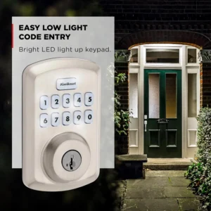Kwikset Powerbolt 250 10-Button Keypad Satin Nickel Transitional Electronic Deadbolt Door Lock, Featuring Convenient Keyless Entry, Customizable User Codes, and Auto-Locking view 7