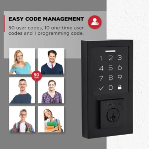 Kwikset SmartCode 270 Keyless Entry Electronic Touchpad Deadbolt Door Lock | Matte Black, Auto-Lock, Custom User Codes, Advanced Security, Contemporary Design view 7