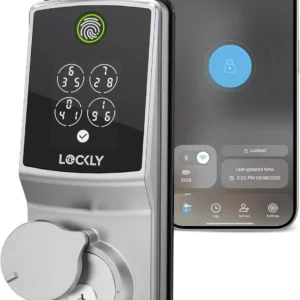 Lockly Secure Pro Smart Lock, 0.2s AI Fingerprint Door Lock, Patented PIN Genie Keypad, Keyless Entry Deadbolt for Front Door, Zinc Alloy, IP65 Waterproof, 2 Backup Keys Included view 1