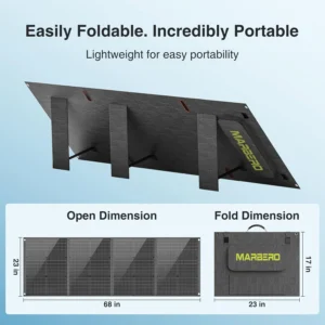MARBERO 200W Portable Solar Panel for Power Station IP68 Waterproof 200 Watt Foldable Solar Charger >23% High Efficiency Compatible with Solar Generator for Camping RV Outdoor Cloudy view 6