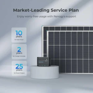 【New Upgrades】 Renogy 200 Watt Solar Panel Kit 12 Volt N-Type Starter Kit with 2 Pcs 100W Solar Panel and 30A PWM Charge Controller for RV, Boats, Trailer, Camper, Marine,Off-Grid System view 7