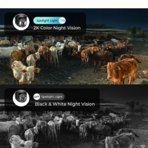 No WiFi Security Camera, 4G LTE Solar Cellular Security Camera, Built-in SIM Card, 4MP Live Video, 360° Full View, Color Night Vision, Instant Alerts, 2 Storage Ways for Remote/Off-Grid Area view 6