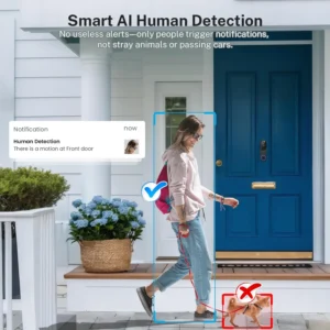 Orbitell 1080p Wireless Wi-Fi Video Doorbell Camera with Two Way Audio, Night Vision, Cloud Storage, Smart AI Motion Detection, Support 2.4GHz Wi-Fi only view 4