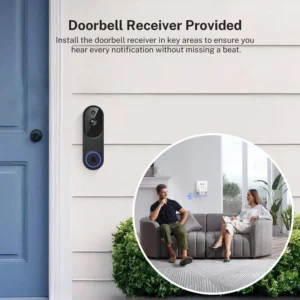 Orbitell 1080p Wireless Wi-Fi Video Doorbell Camera with Two Way Audio, Night Vision, Cloud Storage, Smart AI Motion Detection, Support 2.4GHz Wi-Fi only view 7