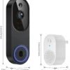 Orbitell 1080p Wireless Wi-Fi Video Doorbell Camera with Two Way Audio, Night Vision, Cloud Storage, Smart AI Motion Detection, Support 2.4GHz Wi-Fi only