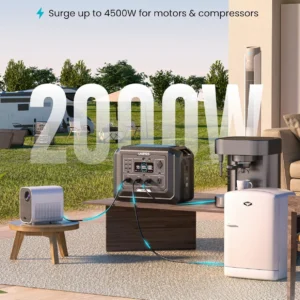 OUPES 2000W Solar Generator with Panels Included, 36Min Fast Charge, 1024Wh LiFePO4 Portable Power Station w/ 100W Panel, for Camping Road Trips Picnics Home Backup Emergency view 2