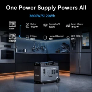 P5000 Pro 5120Wh Portable Power Station, 3600W Solar Generator | with 5 AC Outlets (5000W Surge), 1800W AC Fast Charging, 1000W MPPT for Home, Emergency, RV, Outdoor Camping view 2