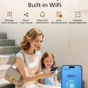 Philips Wi-Fi Door Lock, WiFi Smart Lock Keyless Entry Deadbolt for Front Door, Remote Control, Built-in WiFi, APP Fingerprint Passcode Unlock, Auto Locking view 3