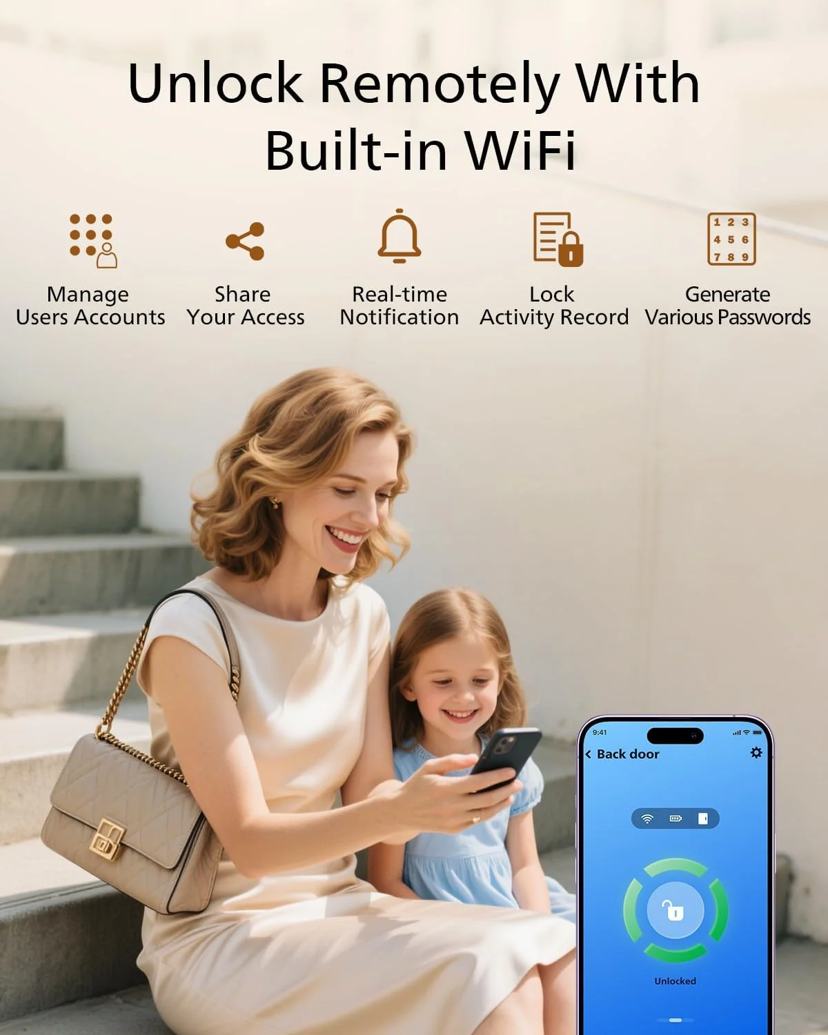 Remote mobile app control for smart lock