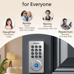 Philips Wi-Fi Door Lock, WiFi Smart Lock Keyless Entry Deadbolt for Front Door, Remote Control, Built-in WiFi, APP Fingerprint Passcode Unlock, Auto Locking view 6