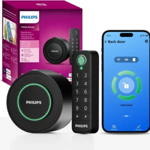 Philips WiFi Smart Deadbolt Lock with Fingerprint Keypad, APP Remote Control, Smart Retrofit Lock for Existing Deadbolt, Keyless Entry, Voice Control, Interior Auto-Locking view 1