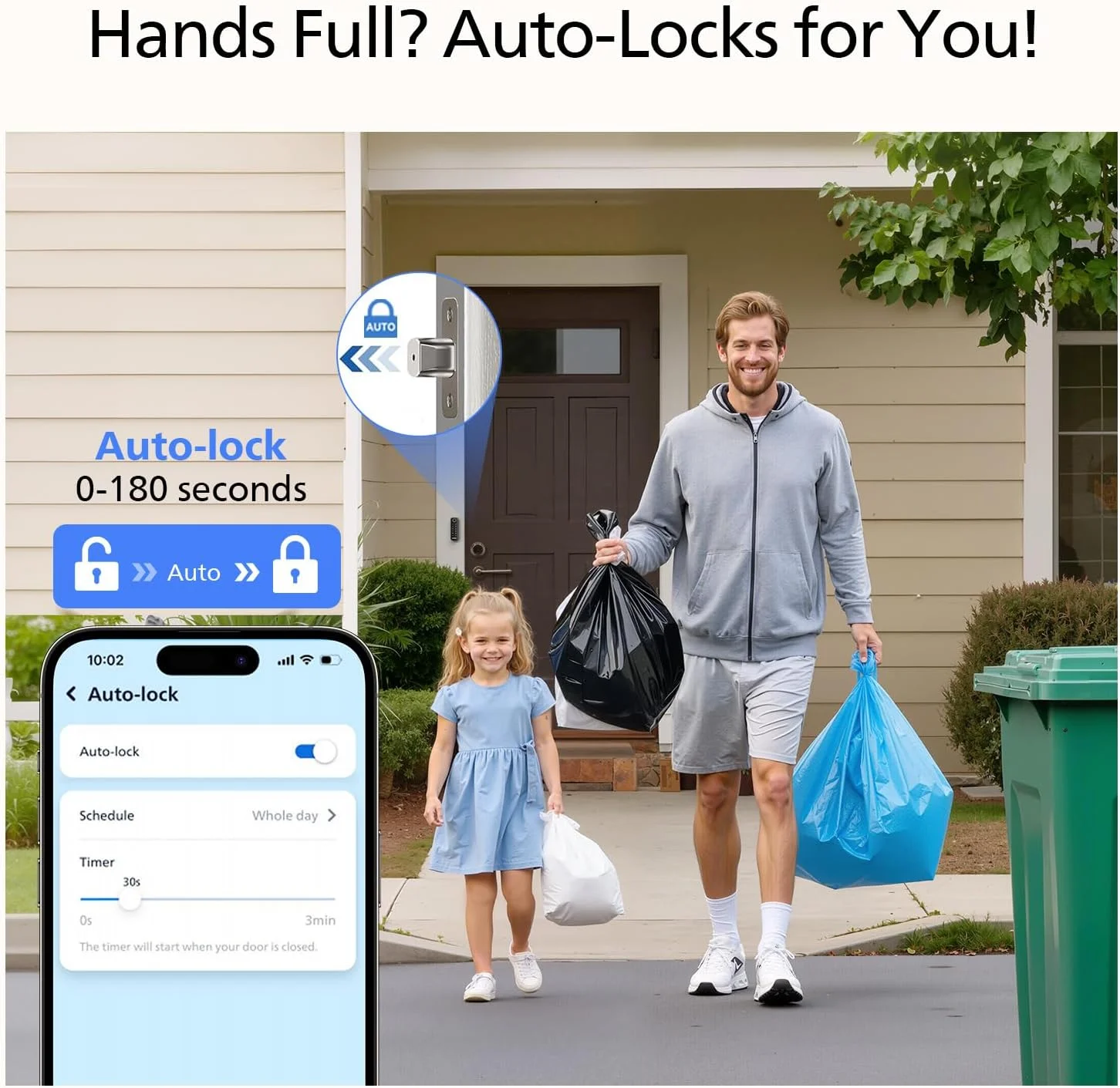 Family using smart lock
