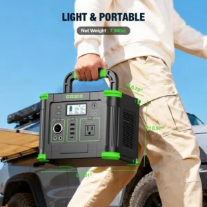 Portable Power Station 330W, GRECELL 288.6Wh Solar Generator with 60W USB-C PD Output, 120V Pure Sine Wave AC Outlet Backup Lithium Battery for Outdoors Camping Travel Home Blackout view 5