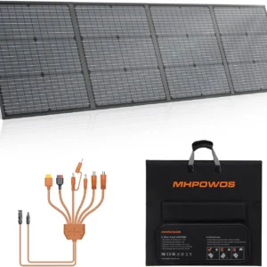 Portable Solar Panel 220W 40V Monocrystalline Foldable Solar Panels Charger Power Backup, IP67 Waterproof Durable for Power Station RV Camping Off Grid Fishing view 1