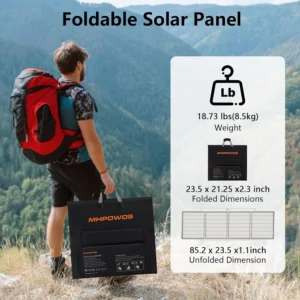 Portable Solar Panel 220W 40V Monocrystalline Foldable Solar Panels Charger Power Backup, IP67 Waterproof Durable for Power Station RV Camping Off Grid Fishing view 3