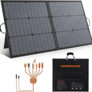 Portable Solar Panel 220W 40V Monocrystalline Foldable Solar Panels Charger Power Backup, IP67 Waterproof Durable for Power Station RV Camping Off Grid Fishing