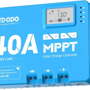 Redodo 40 Amp MPPT 12V/24V DC Input Solar Charge Controller with Built-in Bluetooth Module, Parameter Adjustable LCD Display LED Indicators view 1
