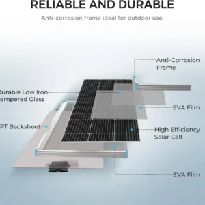 Renogy 200 Watt 12 Volt Monocrystalline Solar Panel Starter Kit with 2 Pcs 100W Solar Panel and 30A PWM Charge Controller for RV, Boats, Trailer, Camper, Marine ,Off-Grid System view 3