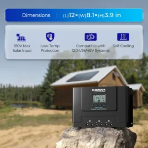 Renogy 60A MPPT Solar Charge Controller 12V/24V/36V/48V Auto, 150V Solar Input Solar Panel Controller for Lithium/AGM/Gel Batteries, Off-Grid Solar Controllers Home RV Marine Workshop view 2