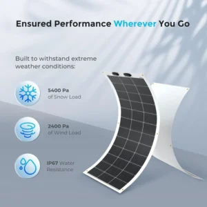 Renogy Flexible Solar Panel 100 Watt 12 Volt Monocrystalline Semi-Flexible Bendable Mono Off-Grid Charger for Marine RV Cabin Van Car Uneven Surfaces view 4