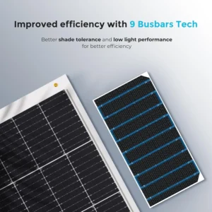 Renogy Flexible Solar Panel 100 Watt 12 Volt Monocrystalline Semi-Flexible Bendable Mono Off-Grid Charger for Marine RV Cabin Van Car Uneven Surfaces view 5